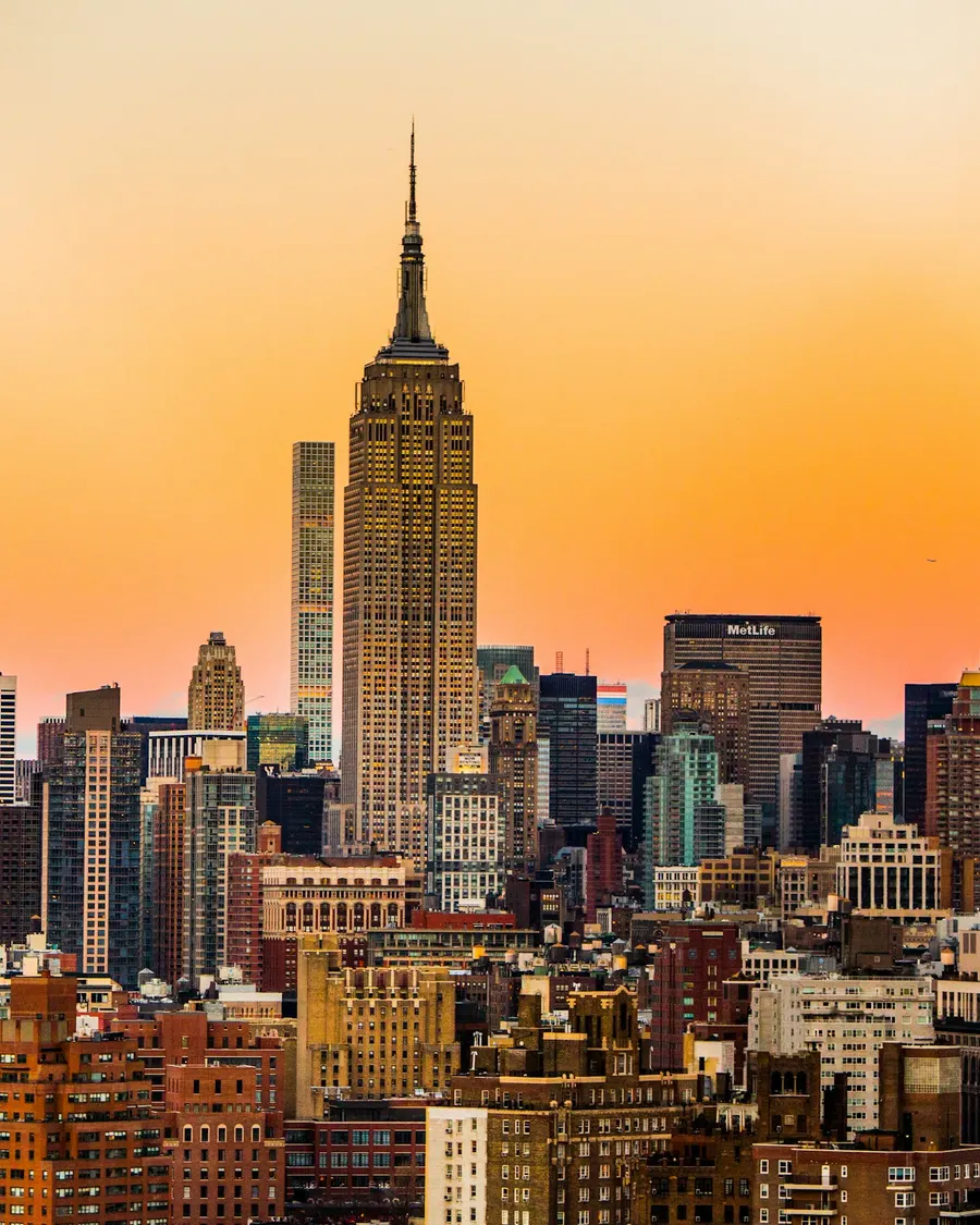 Skyline de Manhattan ao pôr do sol